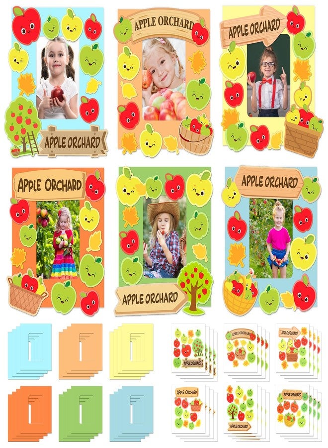 Blueweenly 24 Sets Apple Crafts Fall Picture Frames Crafts Bulk DIY Apple Orchard Patch Magnet Photo Frames Art and Craft for Autumn Thanksgiving Harvest Party Favors Gifts Holiday Activities - Image 1